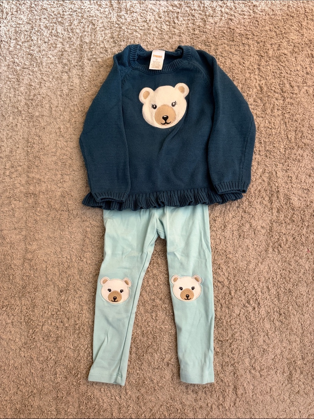 Gymboree Navy & Light Blue Bear Sweater Set
